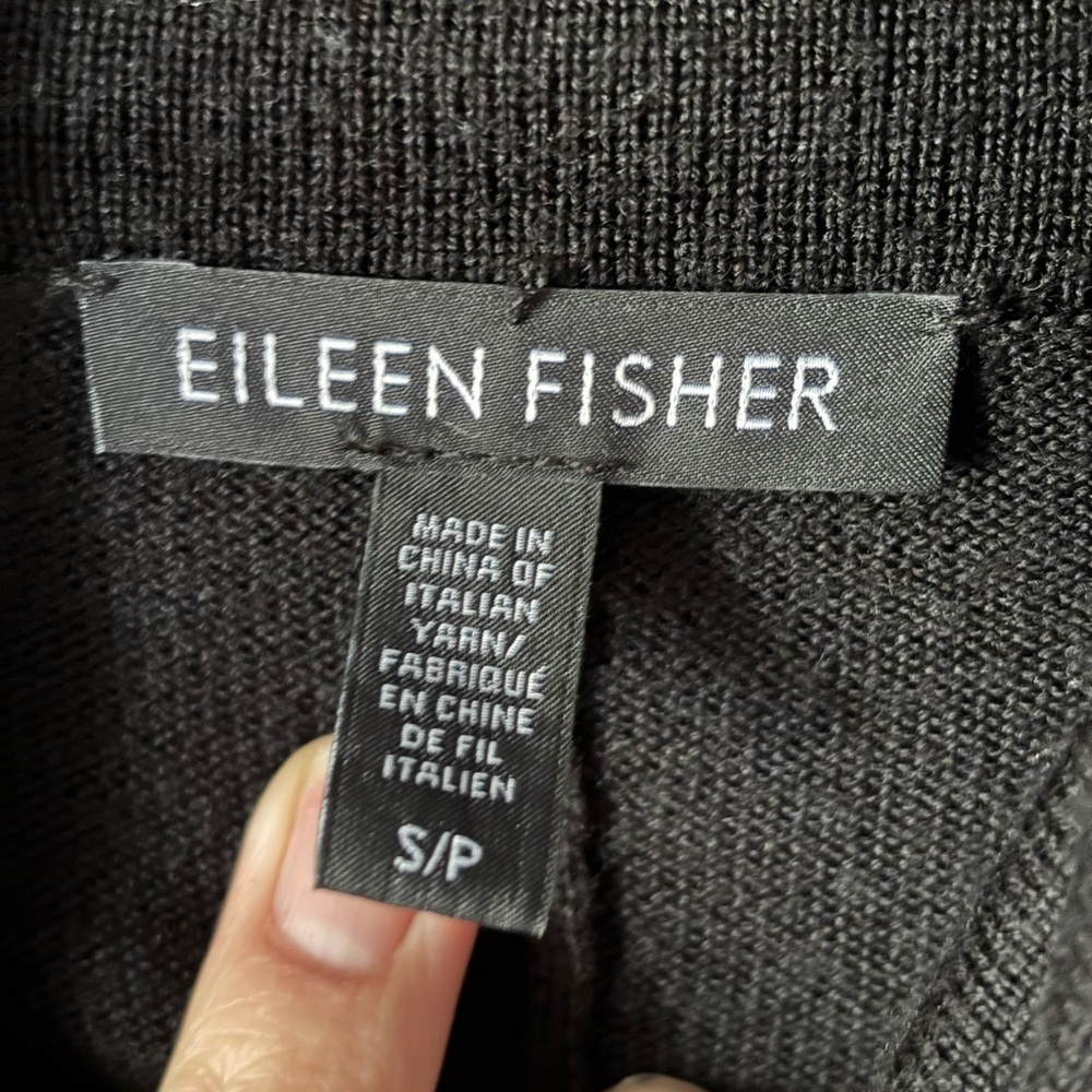 Eileen Fisher Black Merino Wool Turtleneck Dress Tunic | Size S - Picture 9 of 11